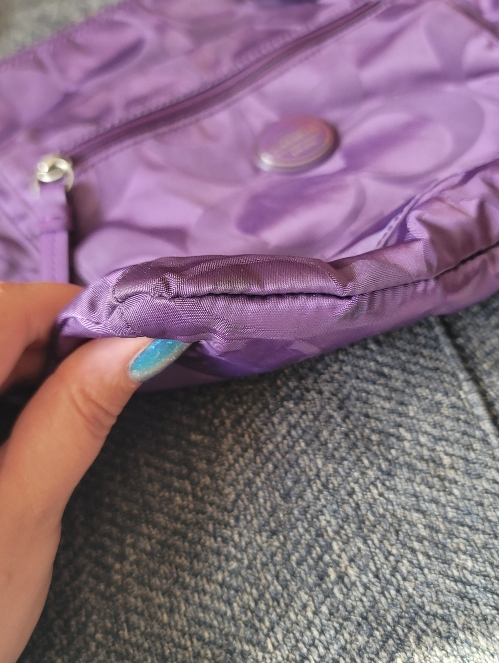 Coach Signature Nylon File Crossbody Bag – Purple - Picture 6 of 12